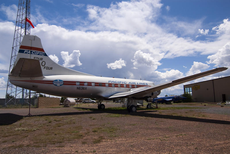 An old Pacific Air Lines 4-O-4 aircraft